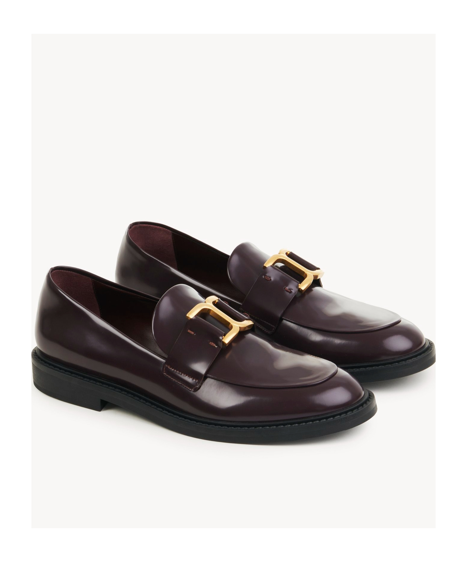 Chloé Marcie Black Brushed Calf Leather Loafer In Black