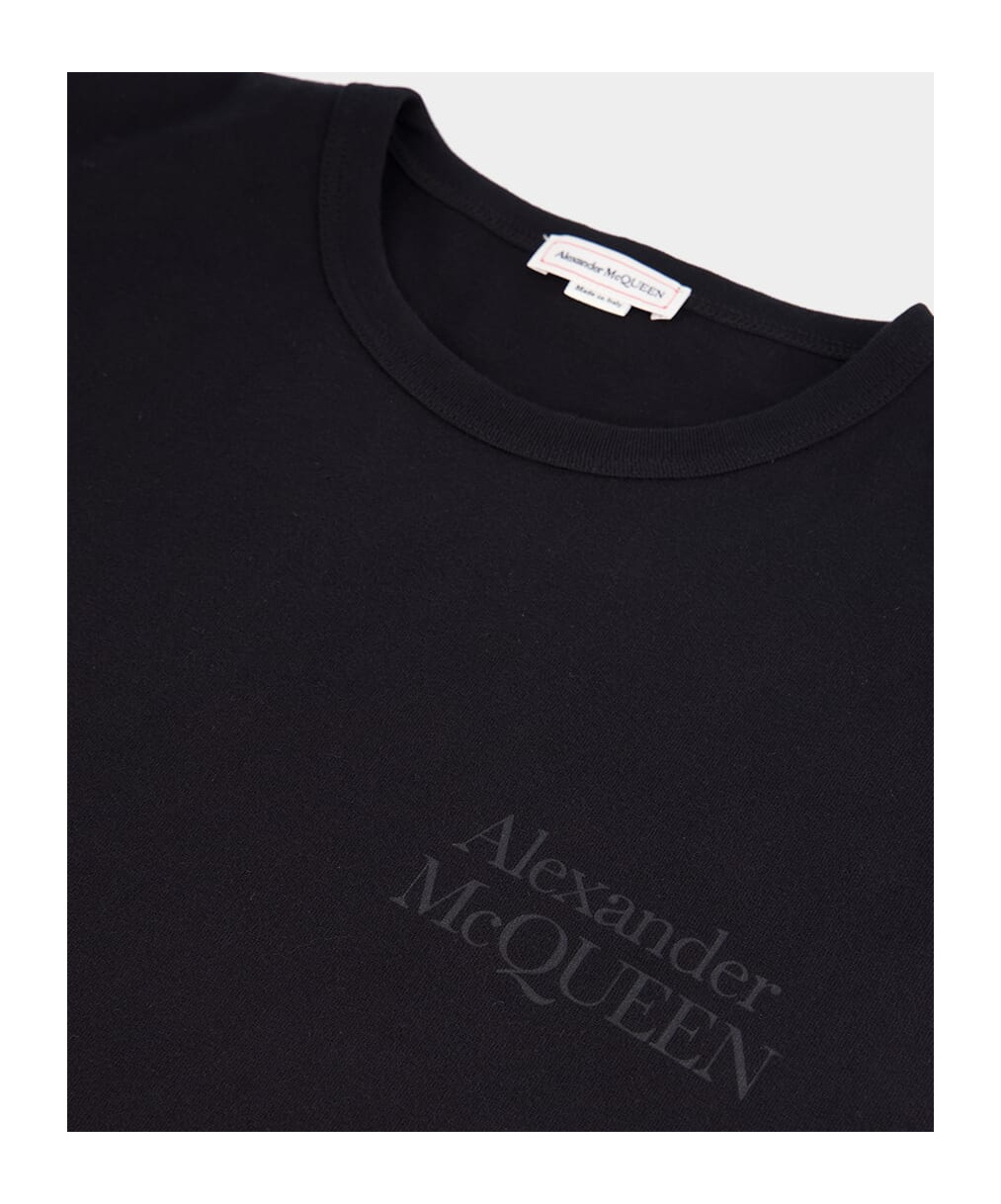 Alexander Mcqueen Logo-print Cotton T-shirt In Black