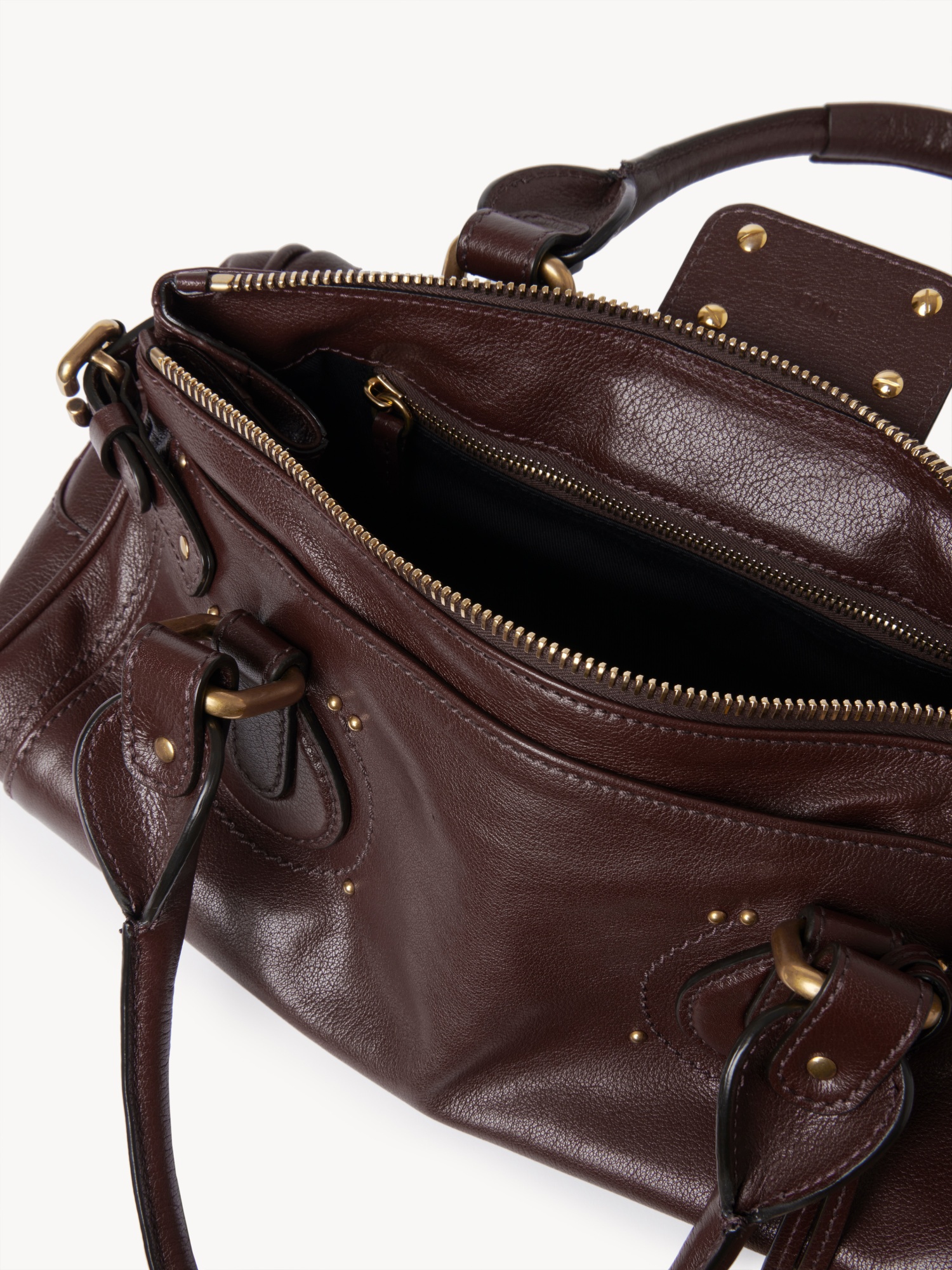 Chloé Paddington Grained Leather Bag In Red