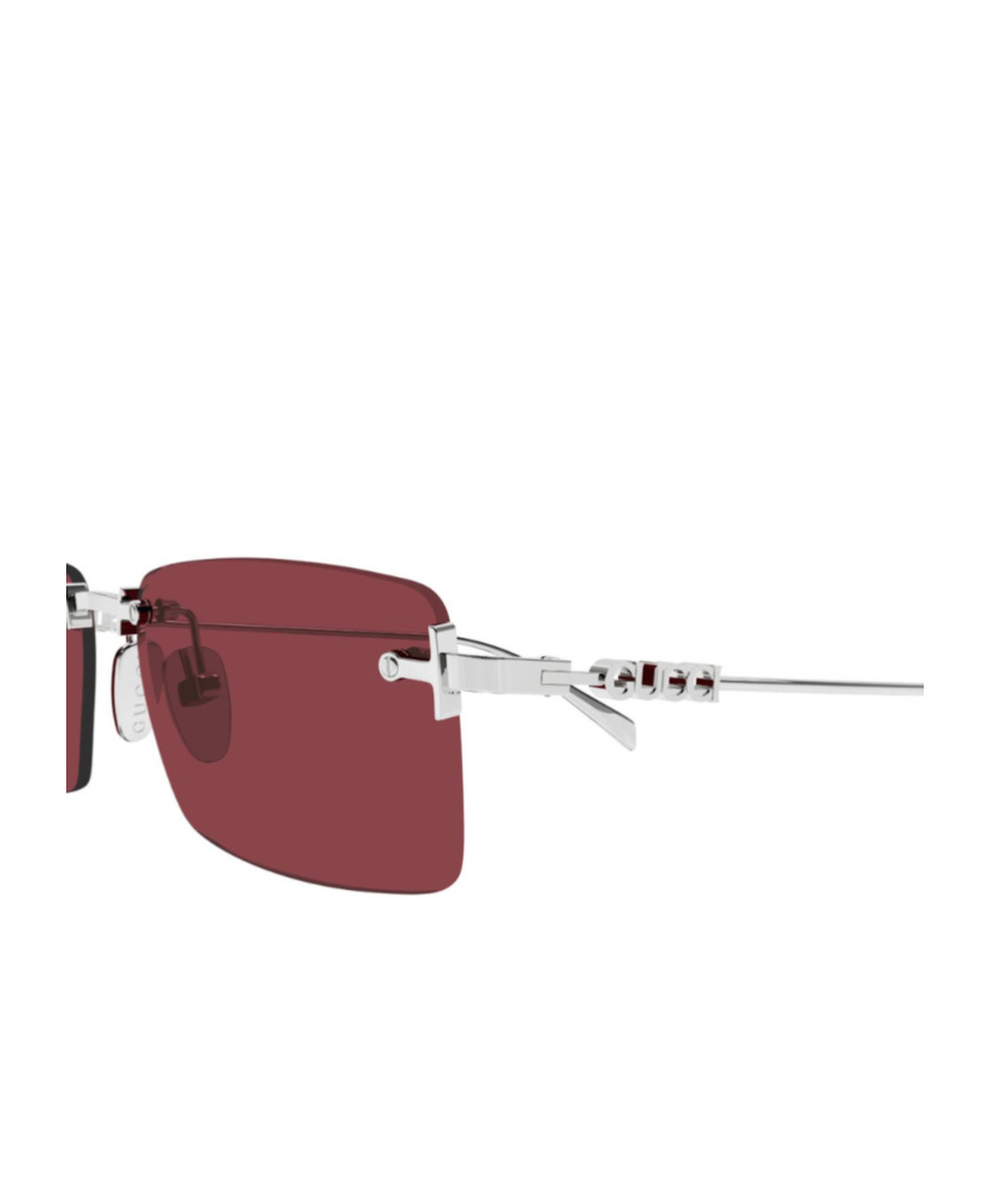 Gucci Logo Rectangle Sunglasses In Silver