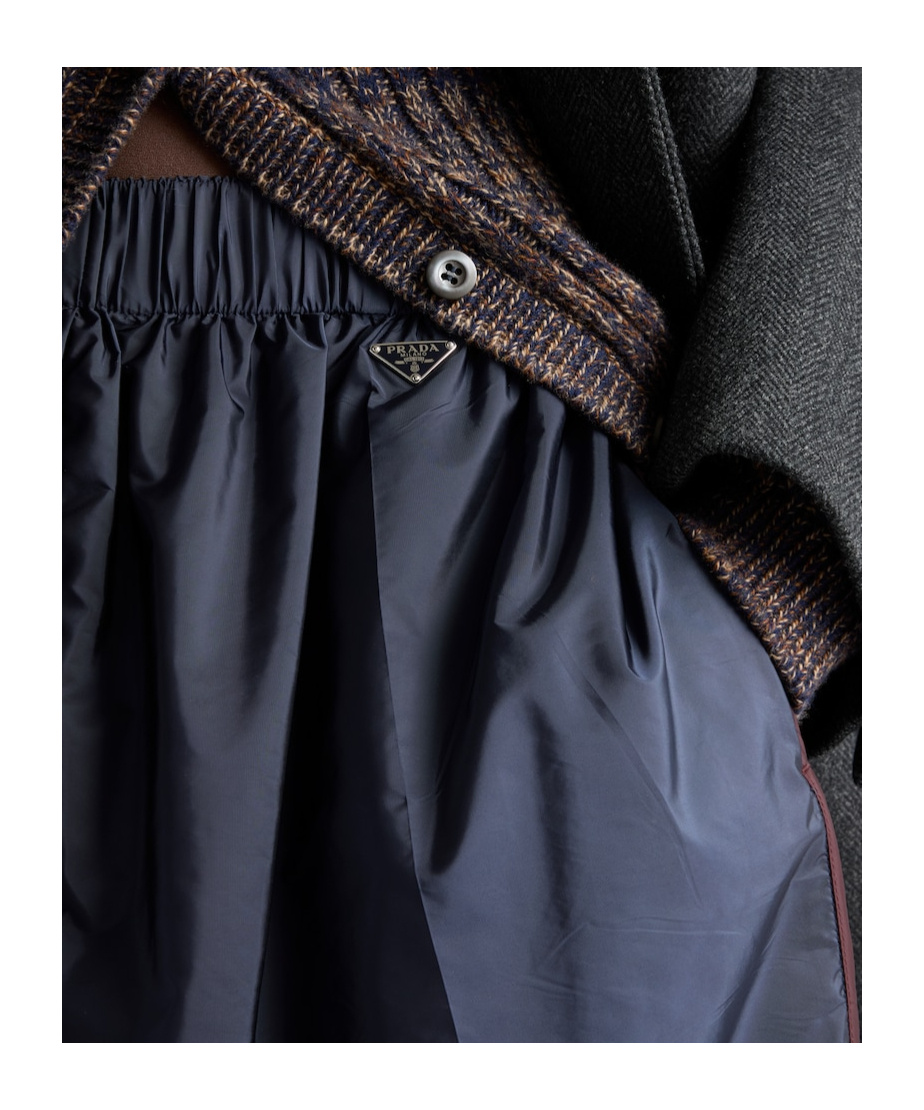 Prada Re-nylon Elasticated Waistband Skirt In Blue