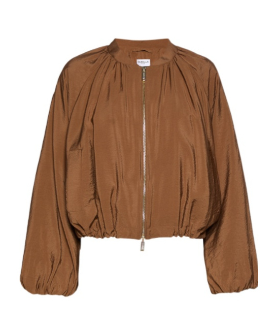 Marella Drawstring-hem Bomber Jacket In Brown