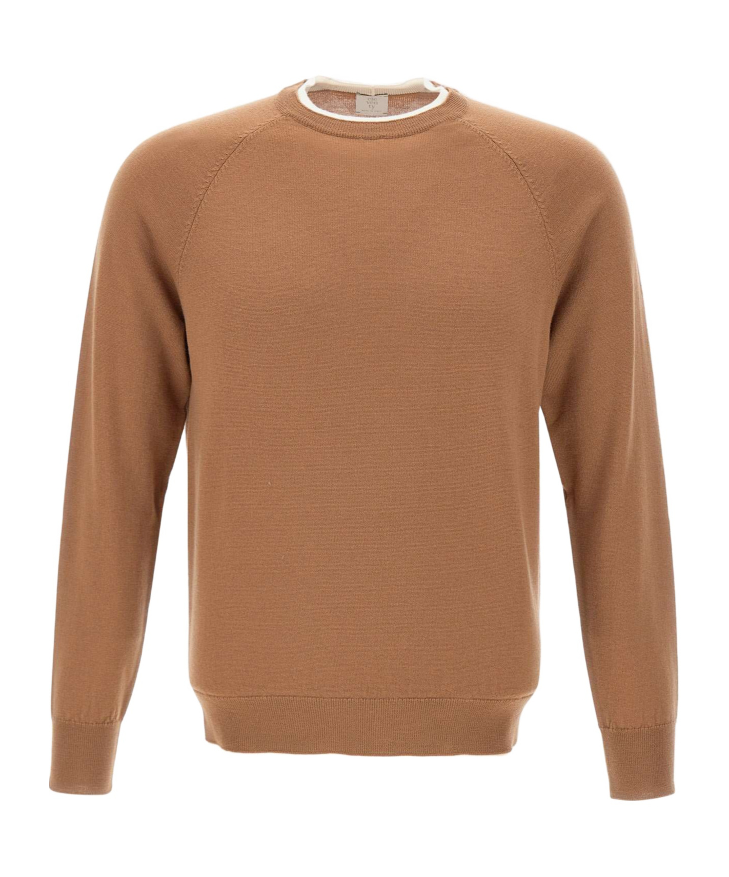 Eleventy Long-sleeved Wool Sweater In Brown