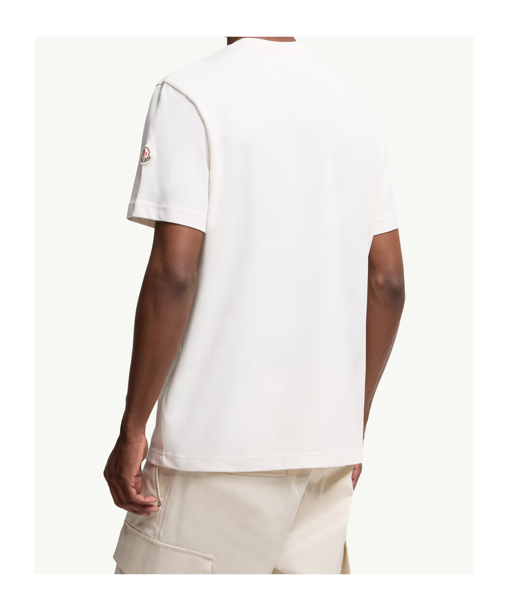Moncler Cotton T-shirt With Ribbed Crew Neck And Signature Logo Patches In White