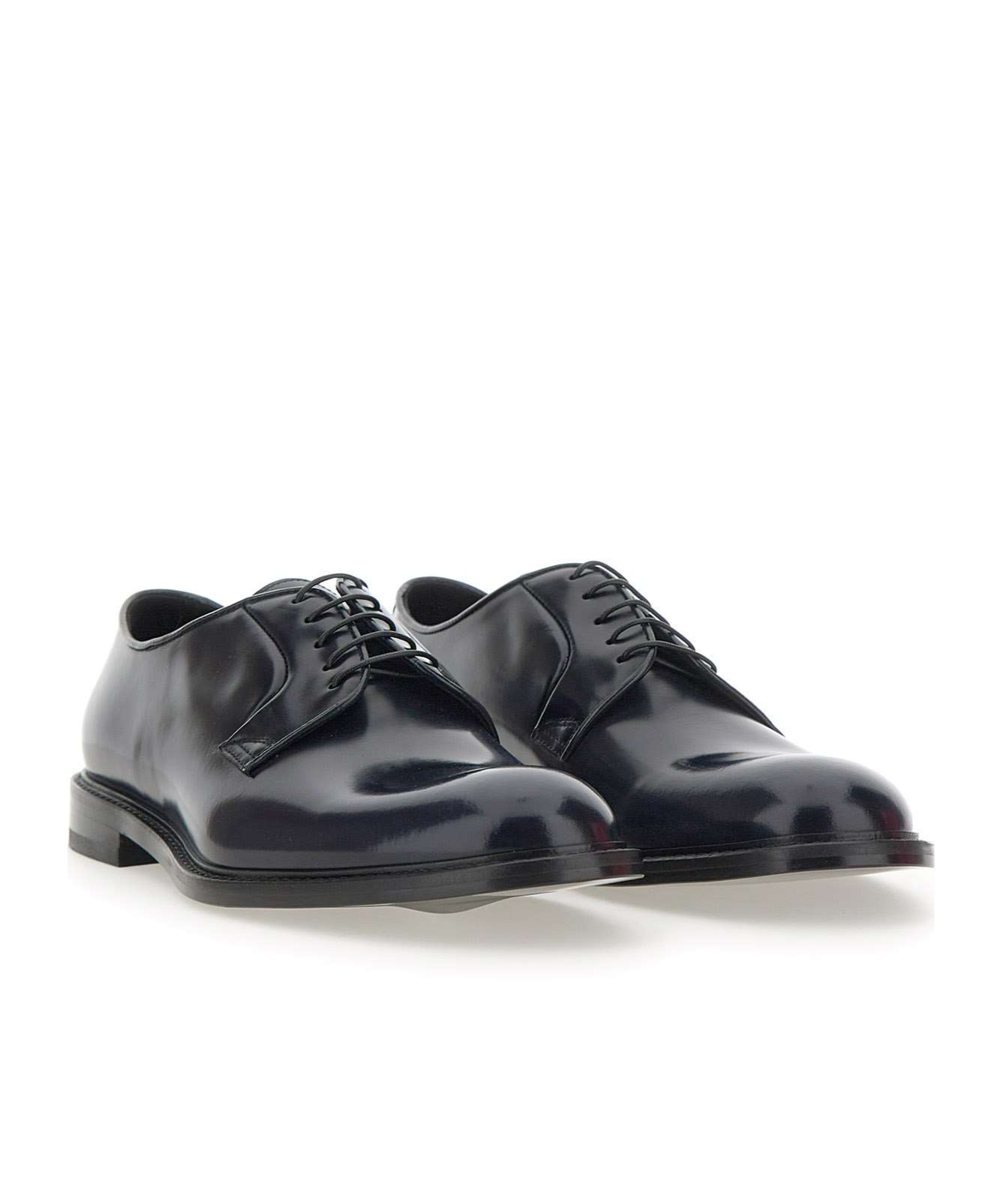 Doucal's Almond-toe Leather Derby Shoes In Black