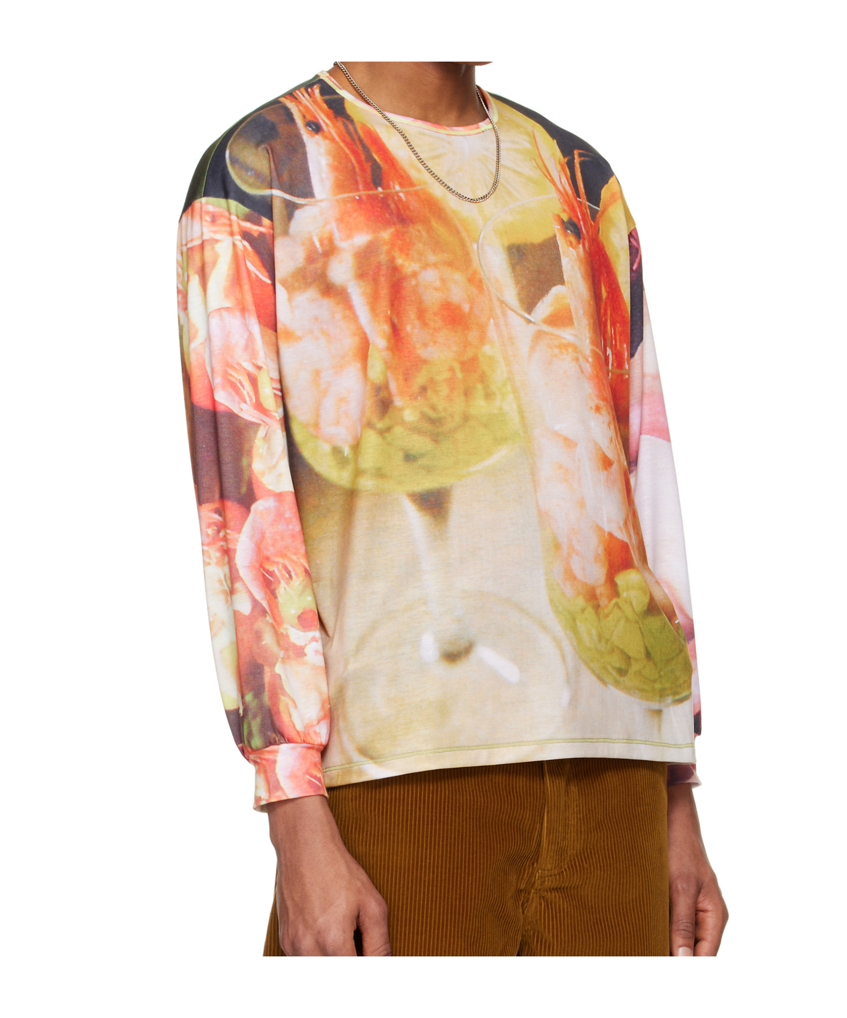 Chopova Lowena Multicolor Shrimp Cocktail Oversized Jersey T-shirt In Nude