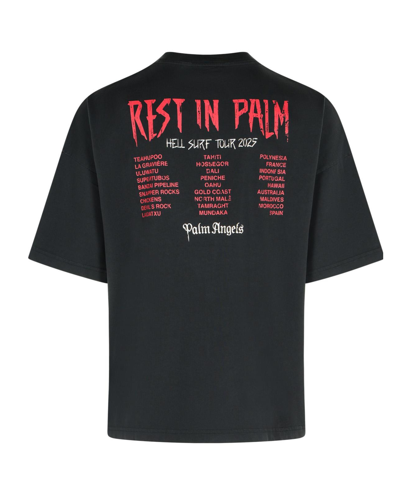 Palm Angels Rest And Relax Graphic Cotton T-shirt In Black