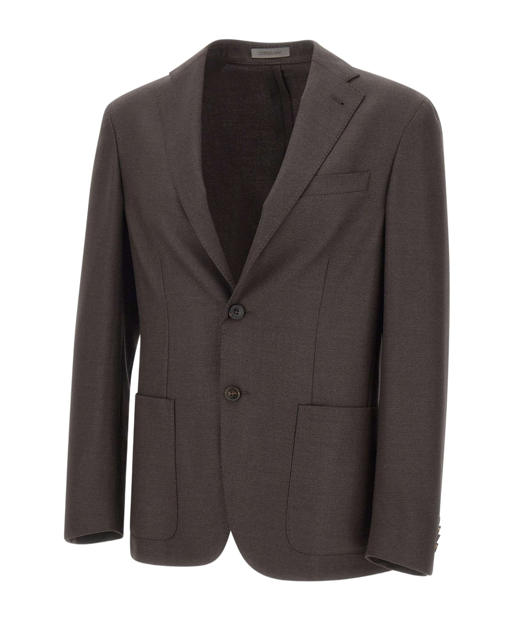 Corneliani Textured Narrow-lapels Blazer In Brown