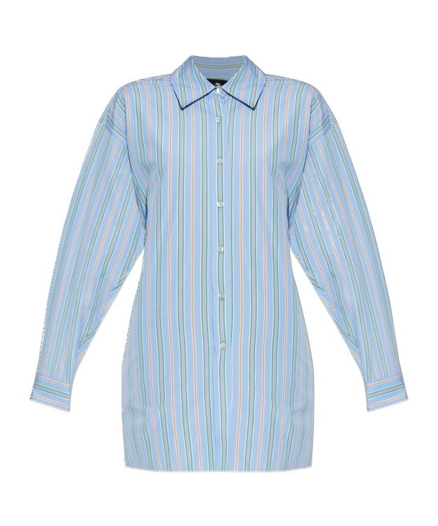 Etro Knotted Button-up Striped Shirt In Blue