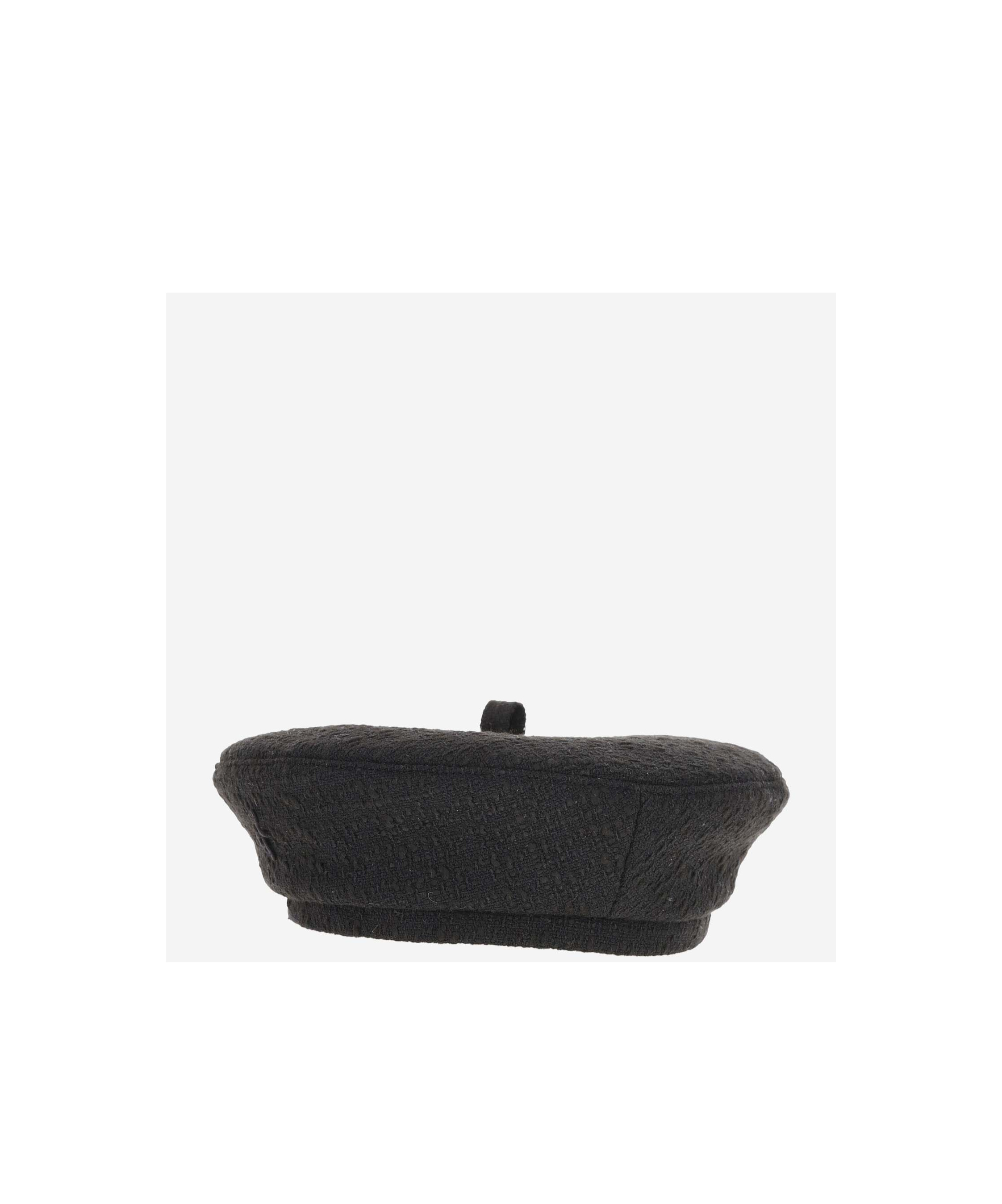 Ruslan Baginskiy Black Monogram-embellished Beret Hat In Black