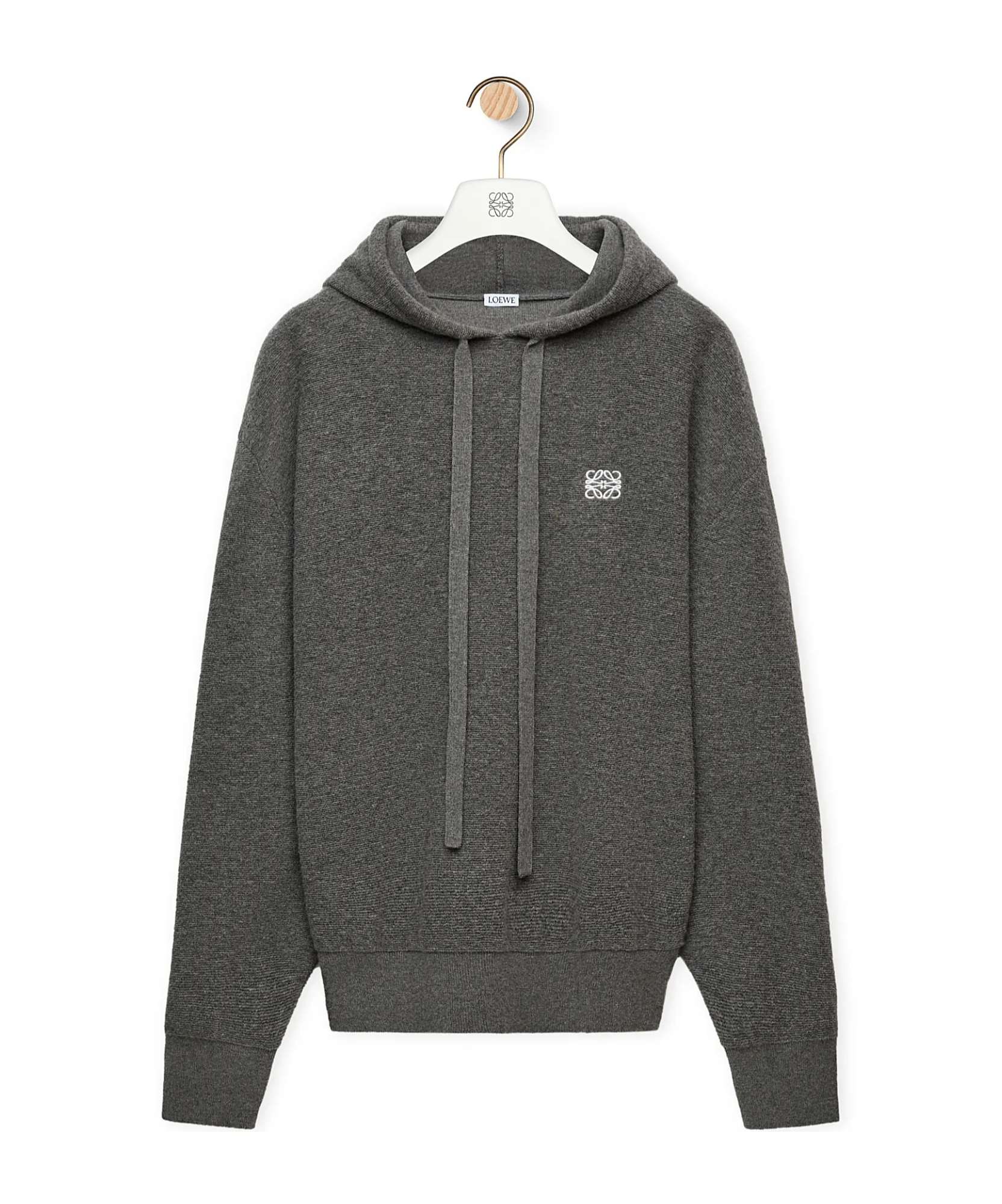 Loewe Anagram Hoodie Sweatshirt Gray In Green