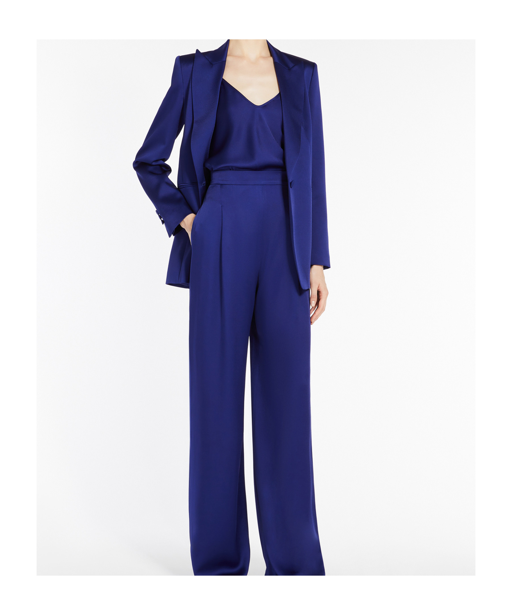 Max Mara V-neck Sleeveless Sling In Blue