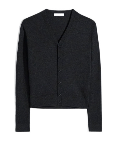 Lemaire V-neck Buttoned Cardigan In Mixed Anthracite