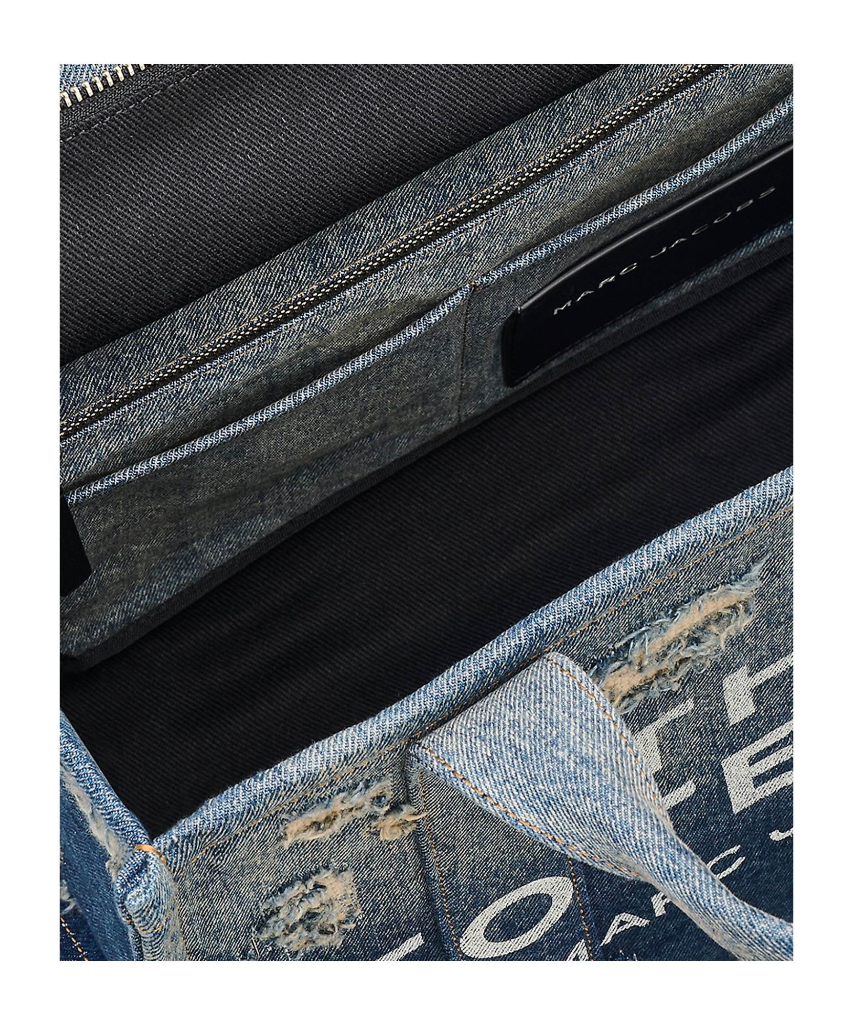 Marc Jacobs The Denim Medium Rip And Repair Tote Bag In Black