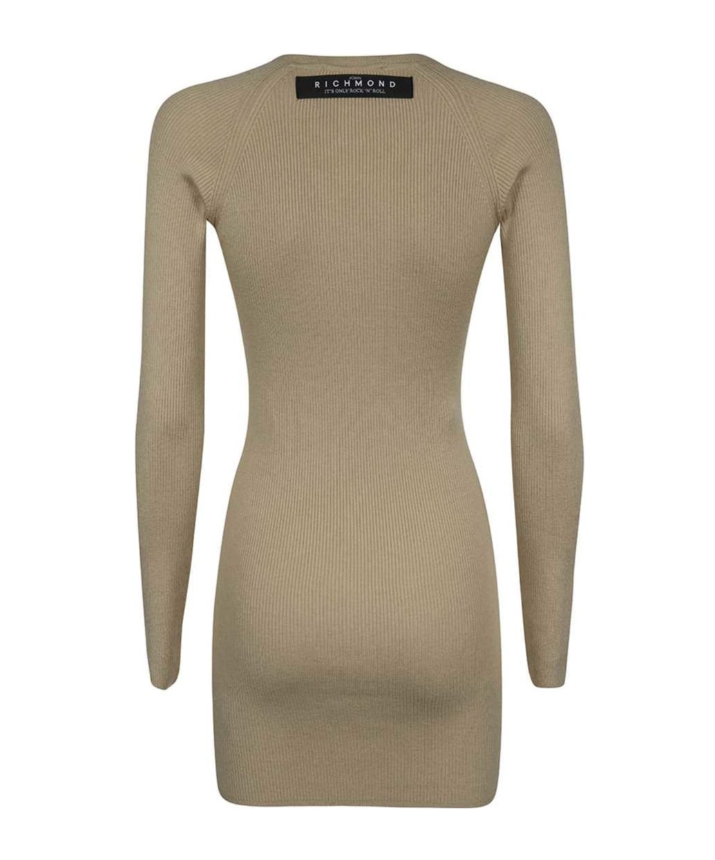 John Richmond Ribbed Knit Dress In Nude