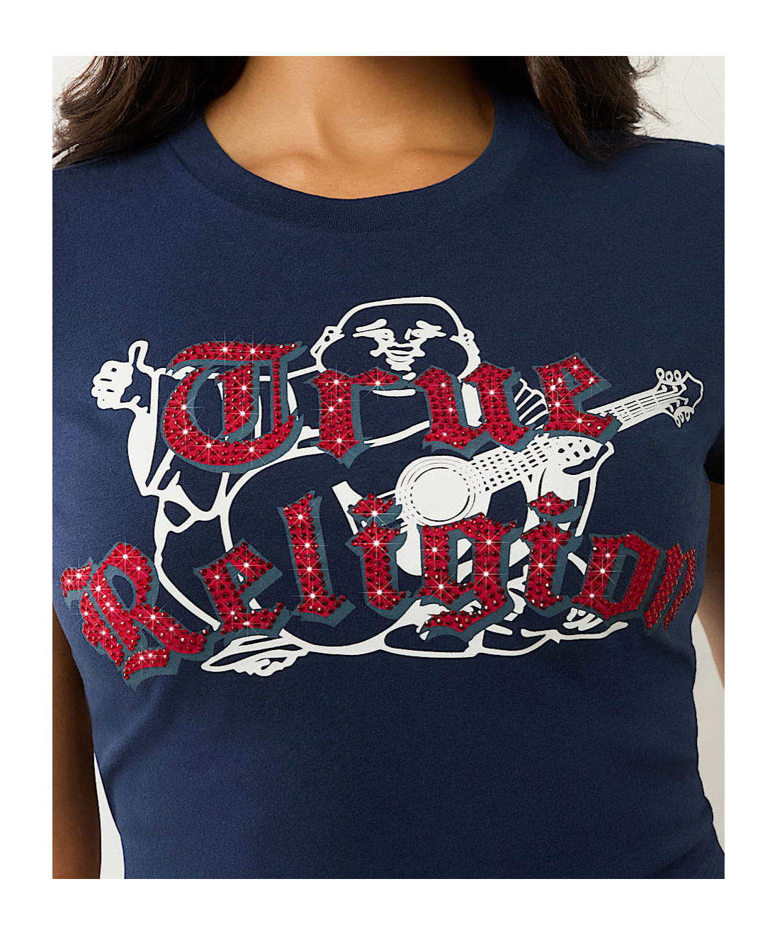 TRUE RELIGION CRYSTAL LOGO BUDDHA BABY TEE