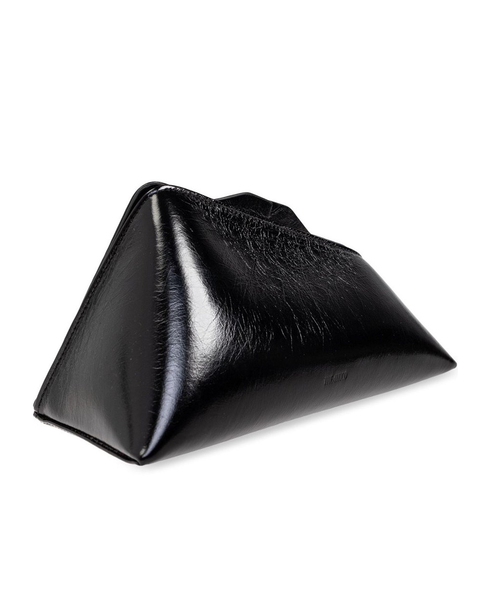 Attico Midnight Leather Clutch Bag In Black