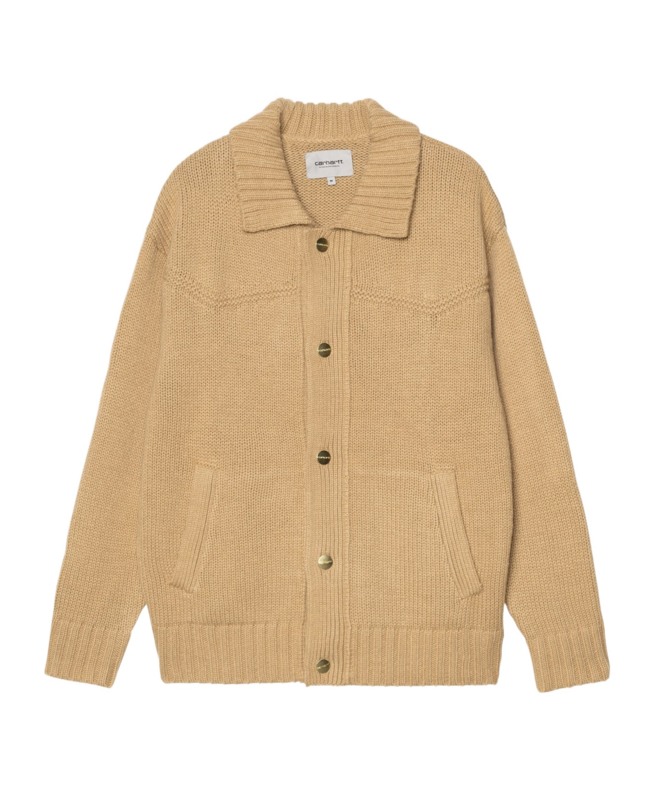 Carhartt Long-sleeved Knitted Cardigan In Nude