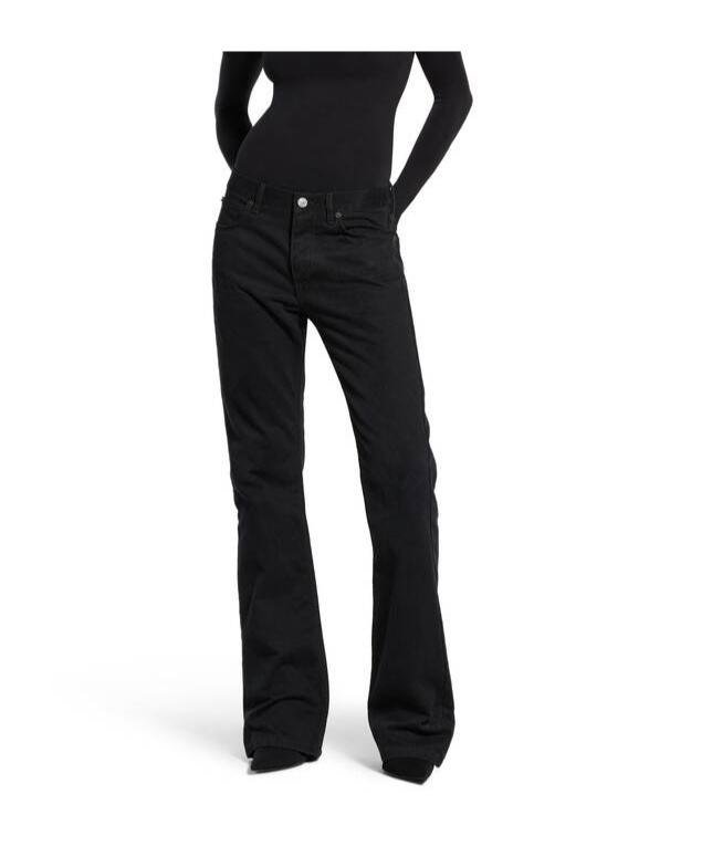Balenciaga Black Low Waist Straight Jeans In Black