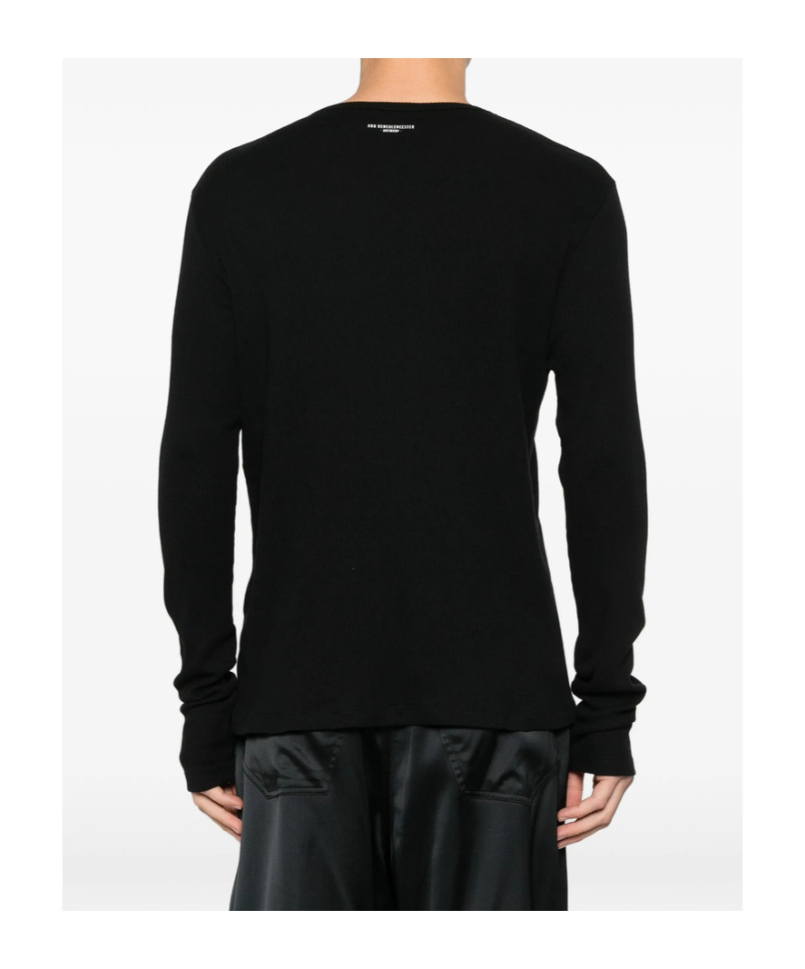 Ann Demeulemeester Greg Slim Fit Long Sleeves T-shirt In Black