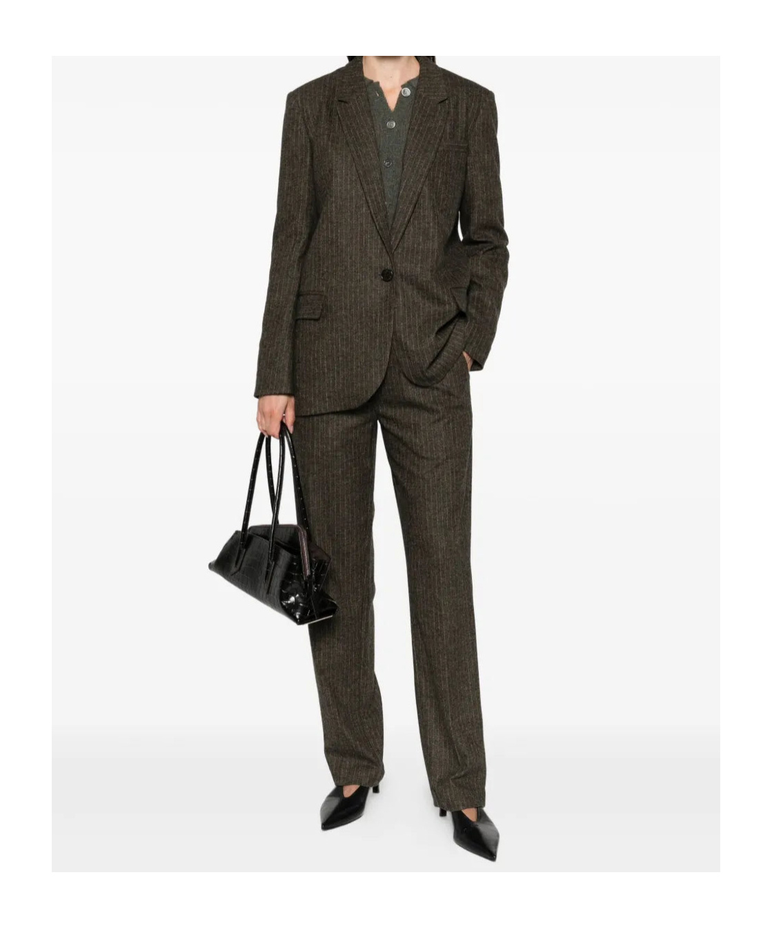 Isabel Marant Pinstripe Single-breasted Blazer In Brown