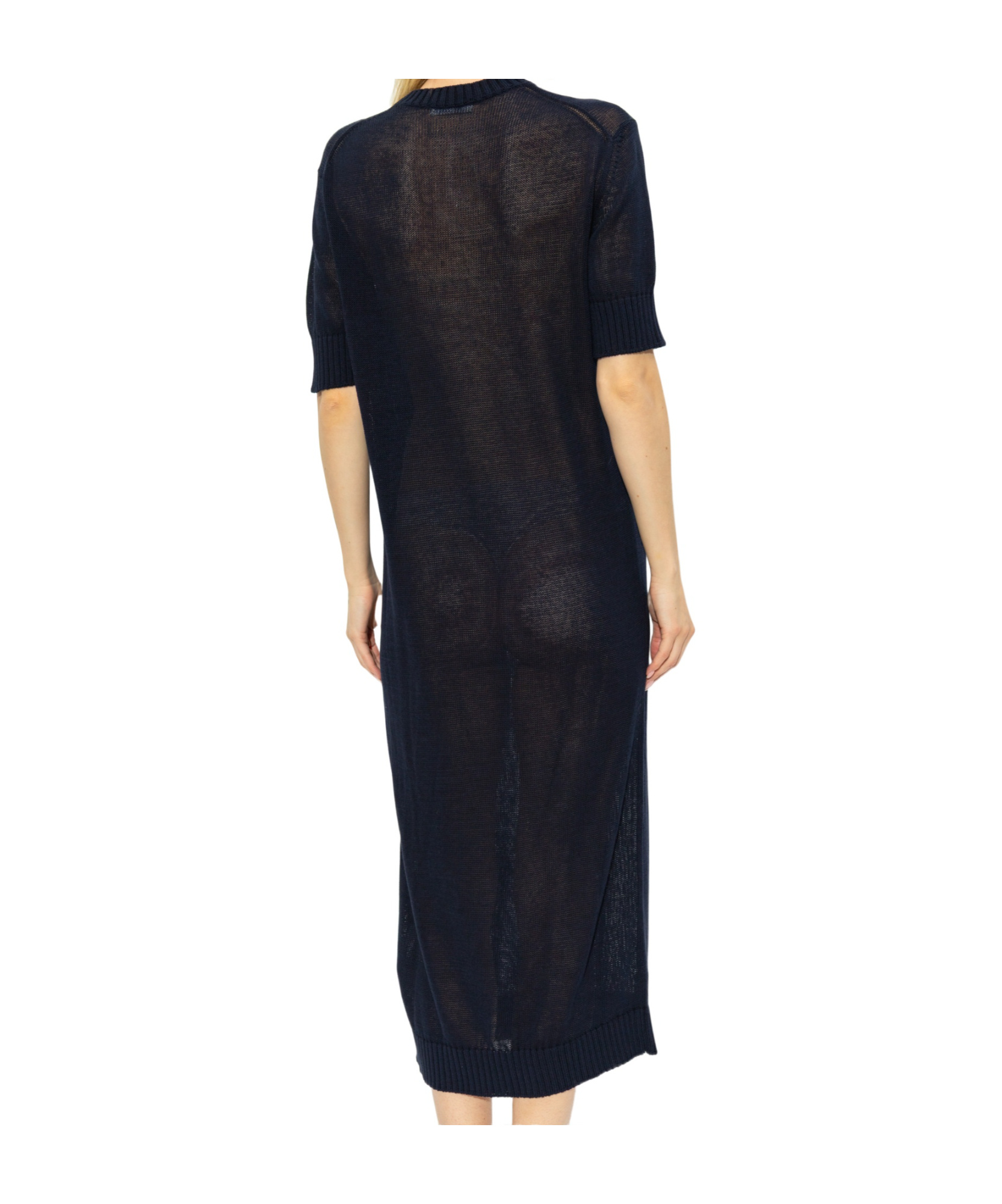 Jil Sander Knitted Midi Dress In Blue
