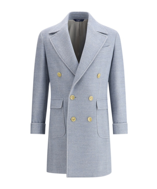Gi Capri Double-breasted Midi Coat In Gray
