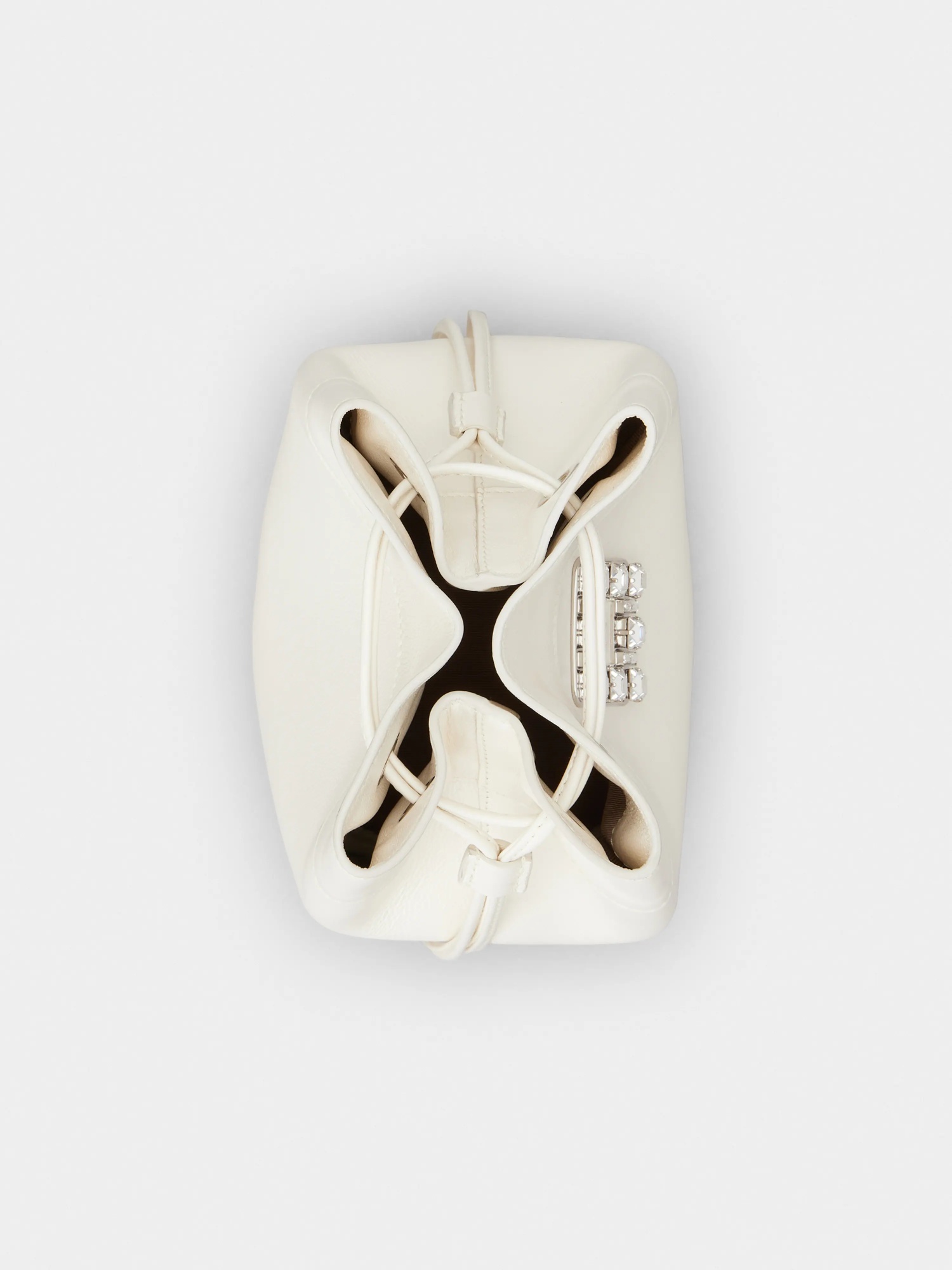 Roger Vivier Très Vivier Bucket Bag In Leather In White