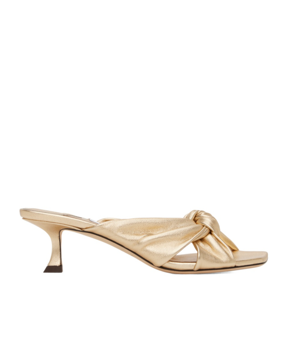 Jimmy Choo Square-headed High-heeled Sandals In Nude