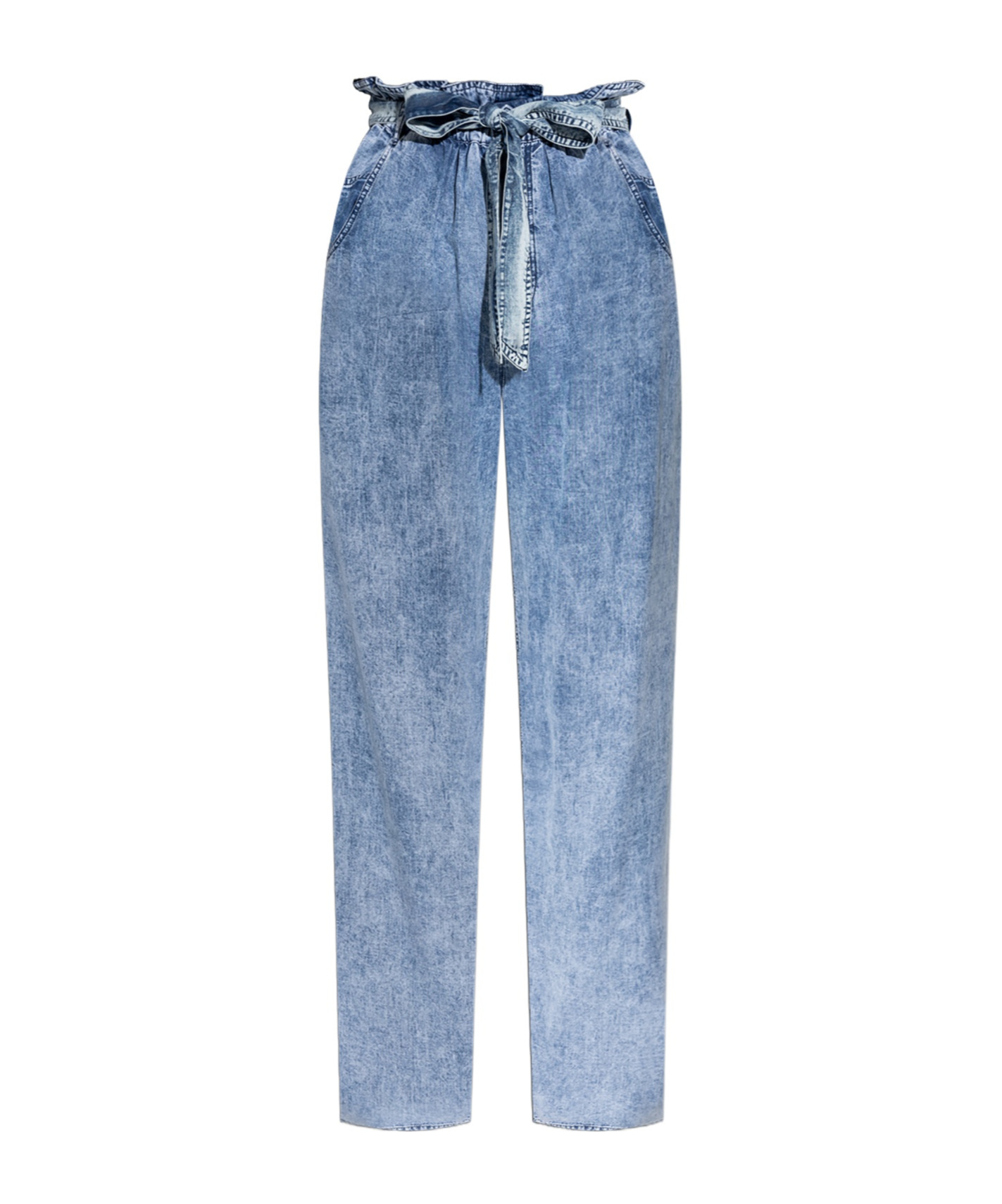 Isabel Marant Étoile Denim-effect High-waist Wide-leg Trousers In Blue