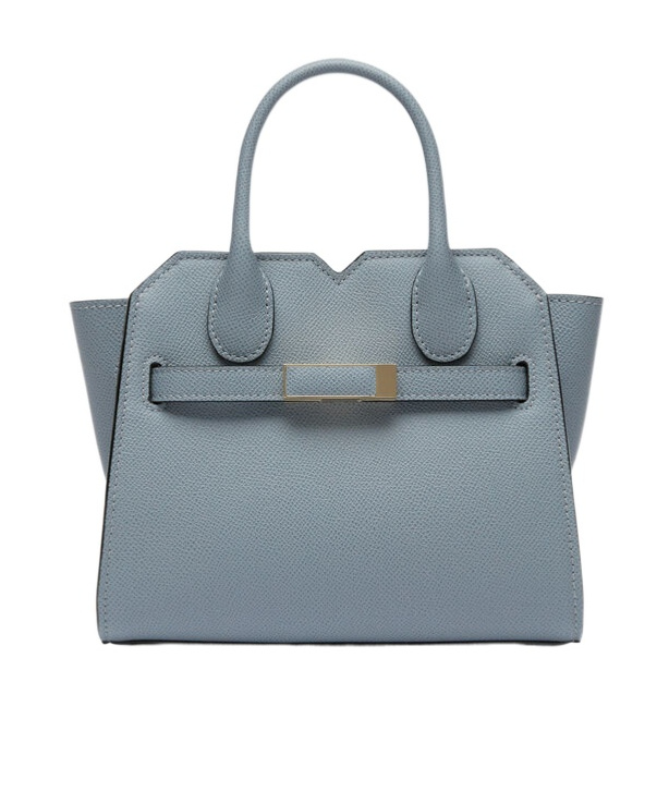 Valextra Double Handle Shoulder Bag In Gray