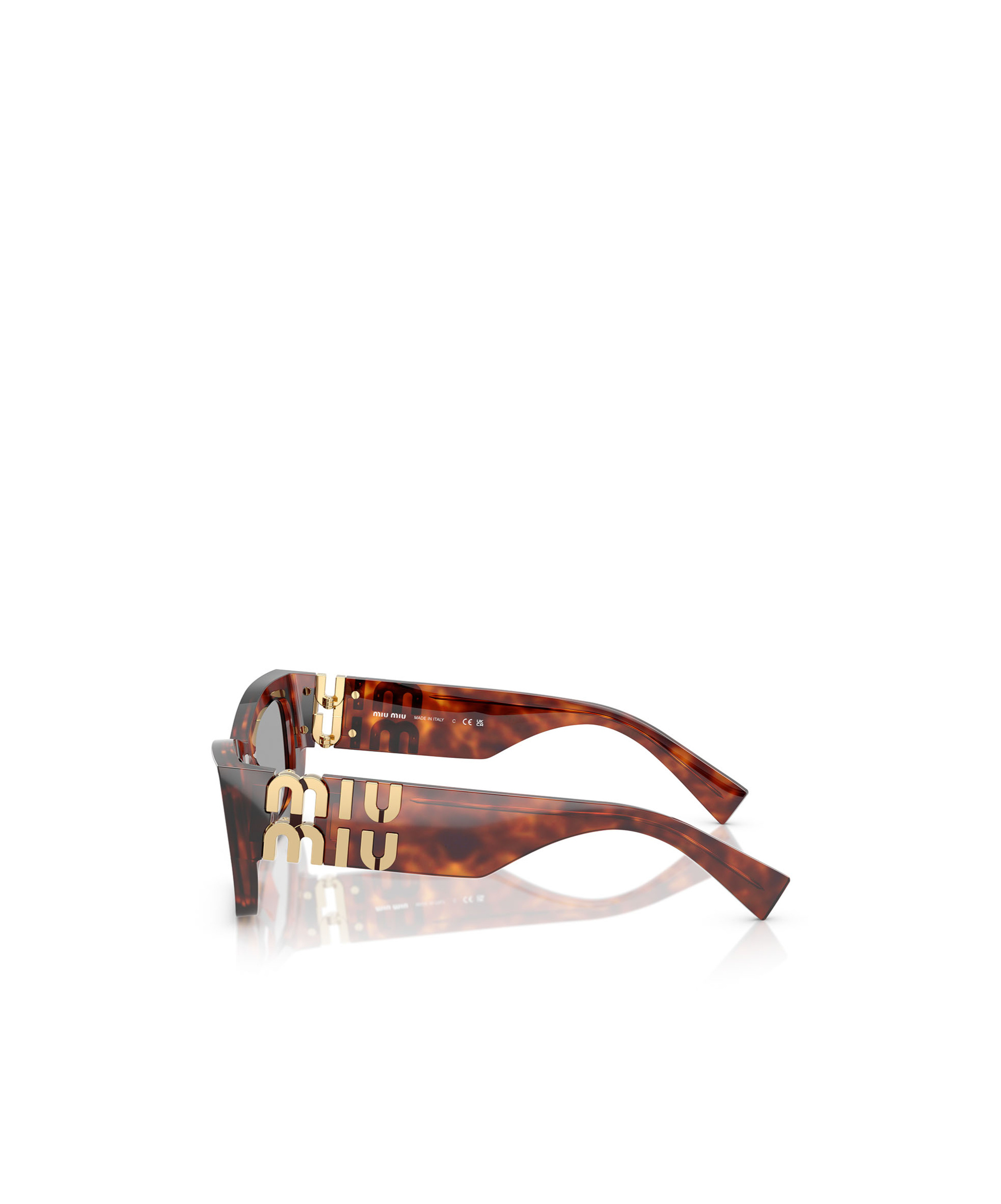 Miu Miu Tortoiseshell-effect Rectangle Sunglasses In Gray