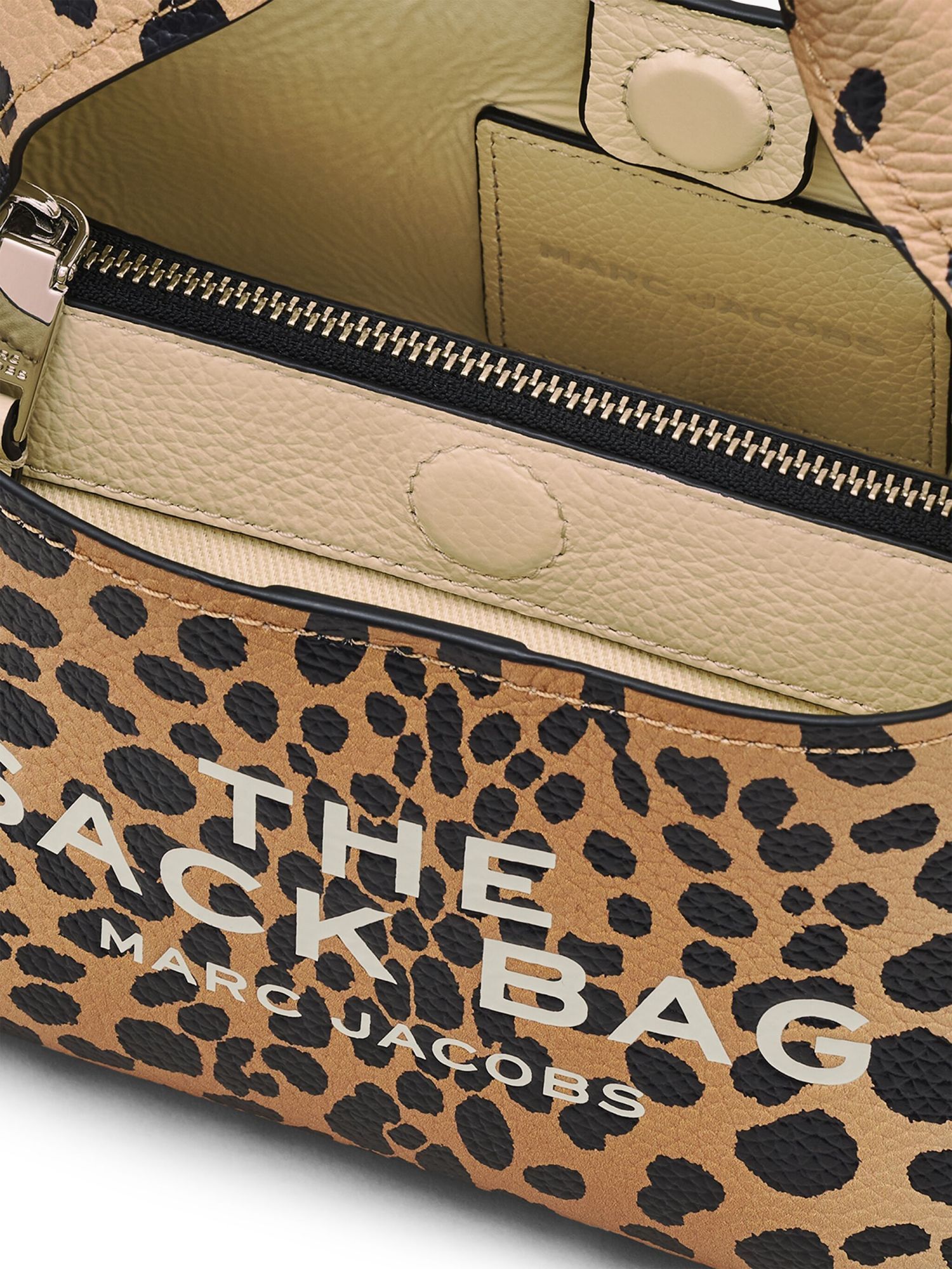 Marc Jacobs The Sack Mini Leopard-print Leather Top Handle Bag In Brown