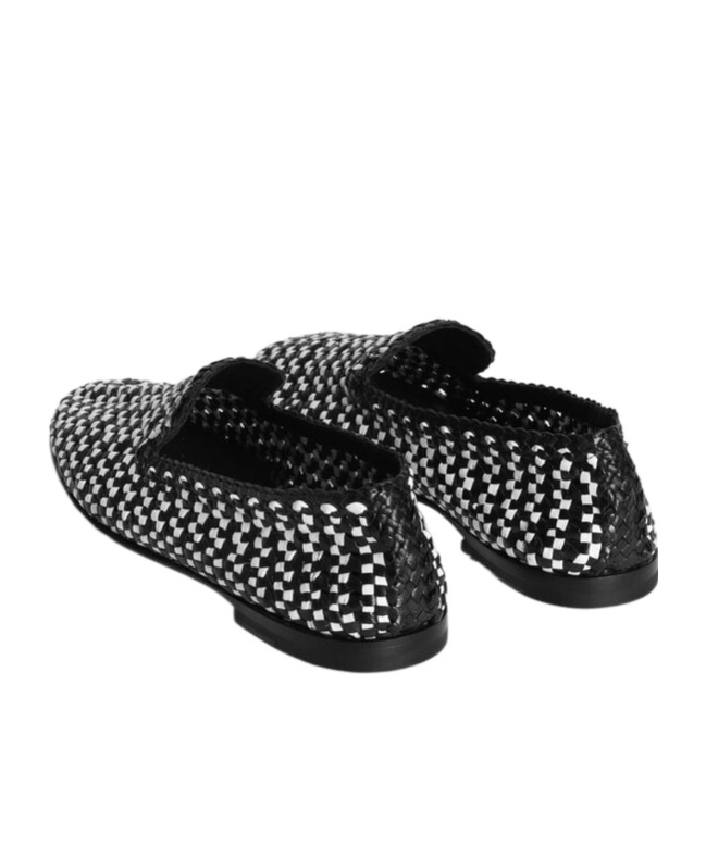 Dolce & Gabbana Formale Woven Leather Loafers In Black
