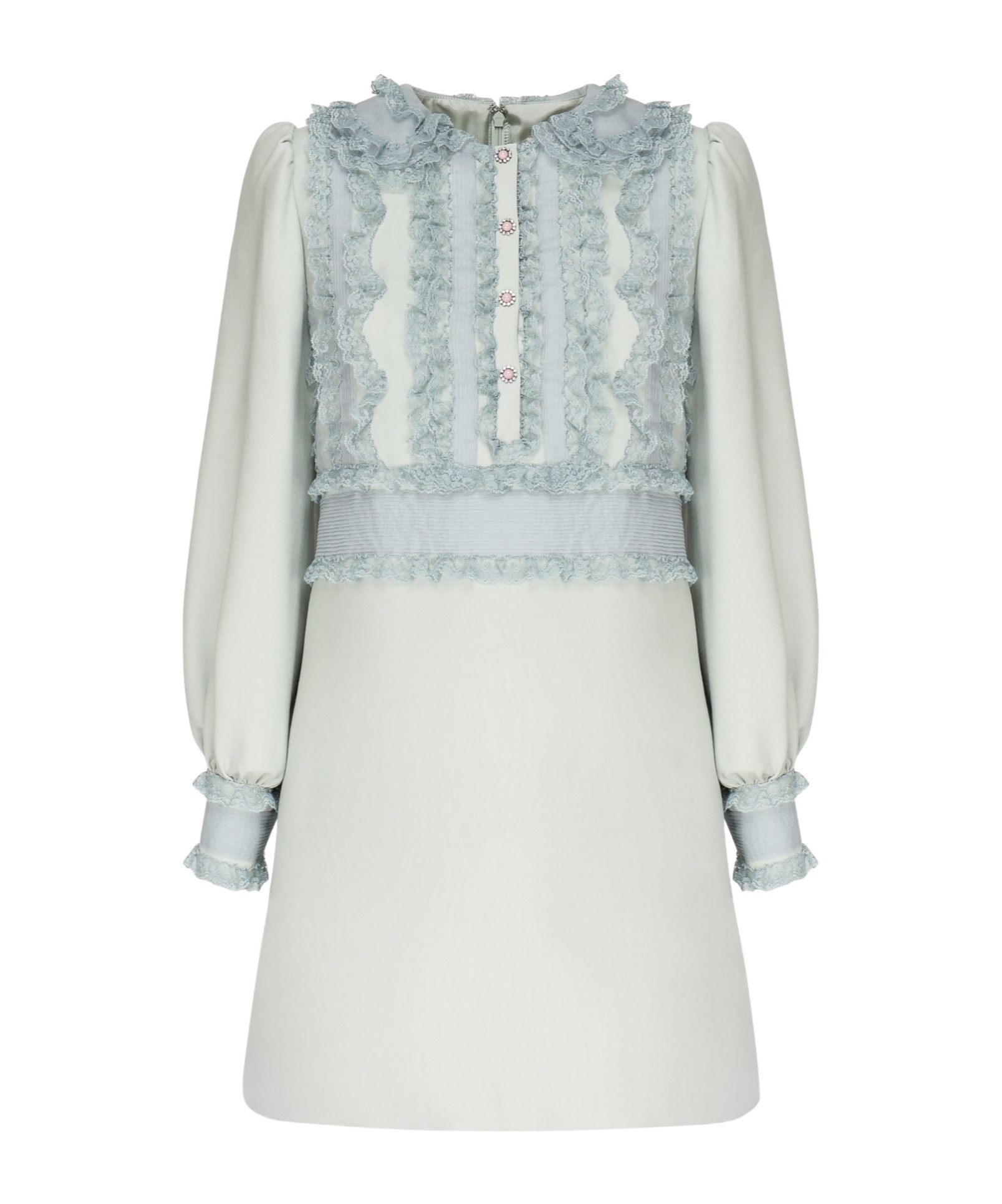 Valentino Besticktes Kleid Aus Crepe Couture Frau Dirty Sage 36 In Blue