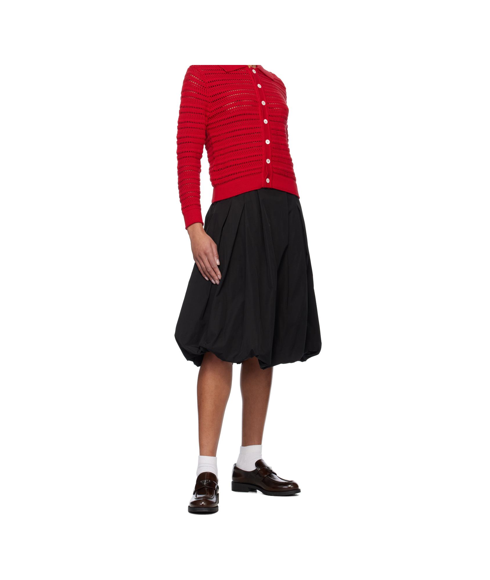 Dunst Pleated Midi Skirt In Black