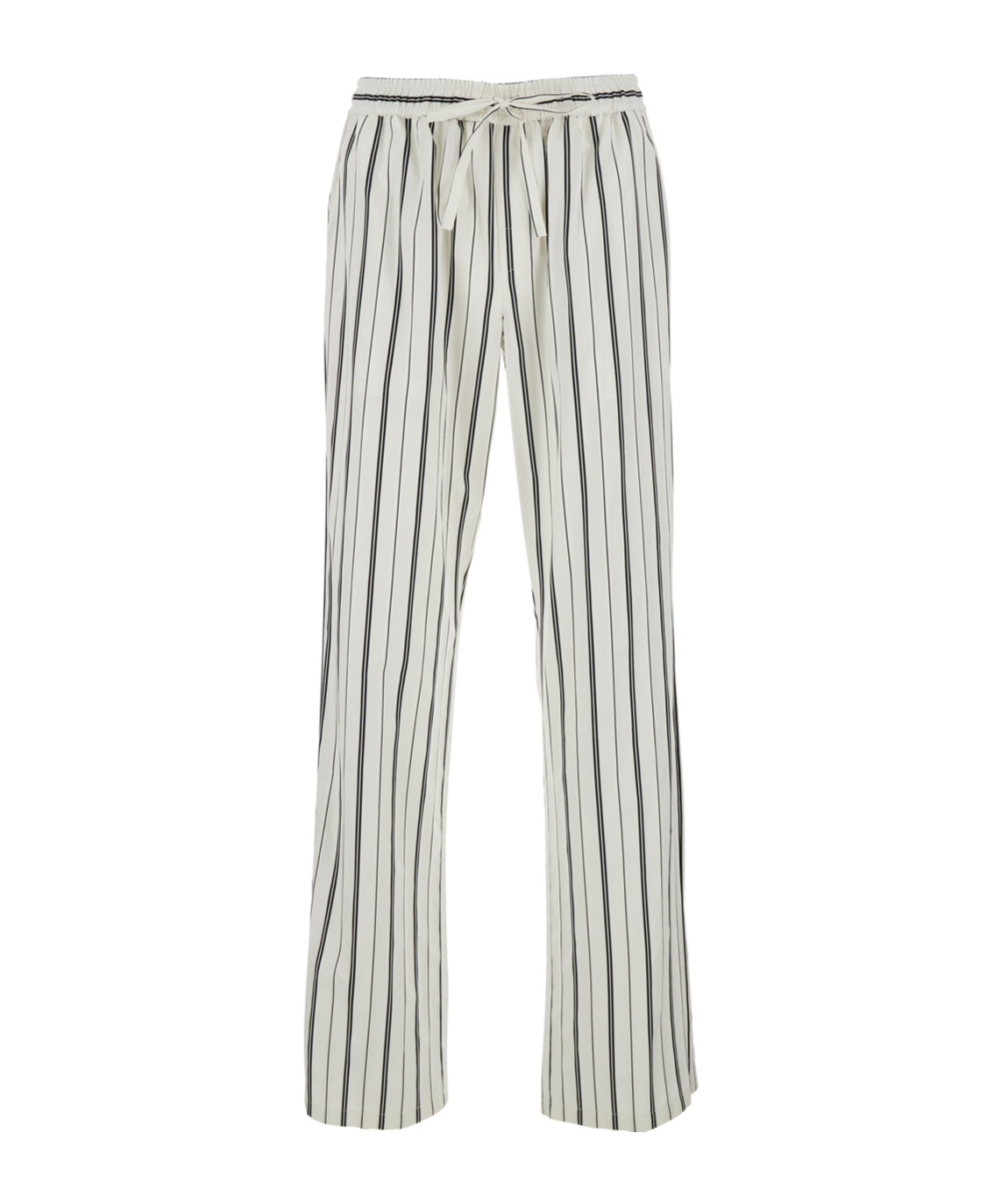 Dolce & Gabbana Striped Fabric Trousers In White