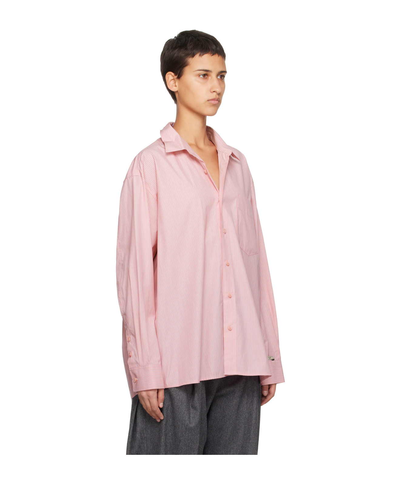 Ader Error Artu Long-sleeved Shirt In Pink