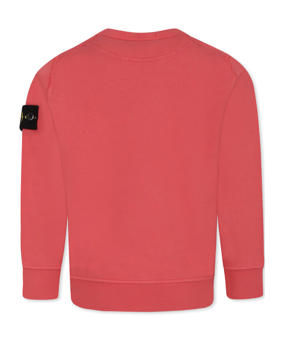 Stone Island Compass-detachable Badge Sweatshirt In Red