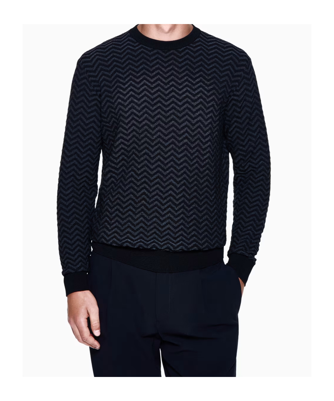 Giorgio Armani Wool Sweater In Blue