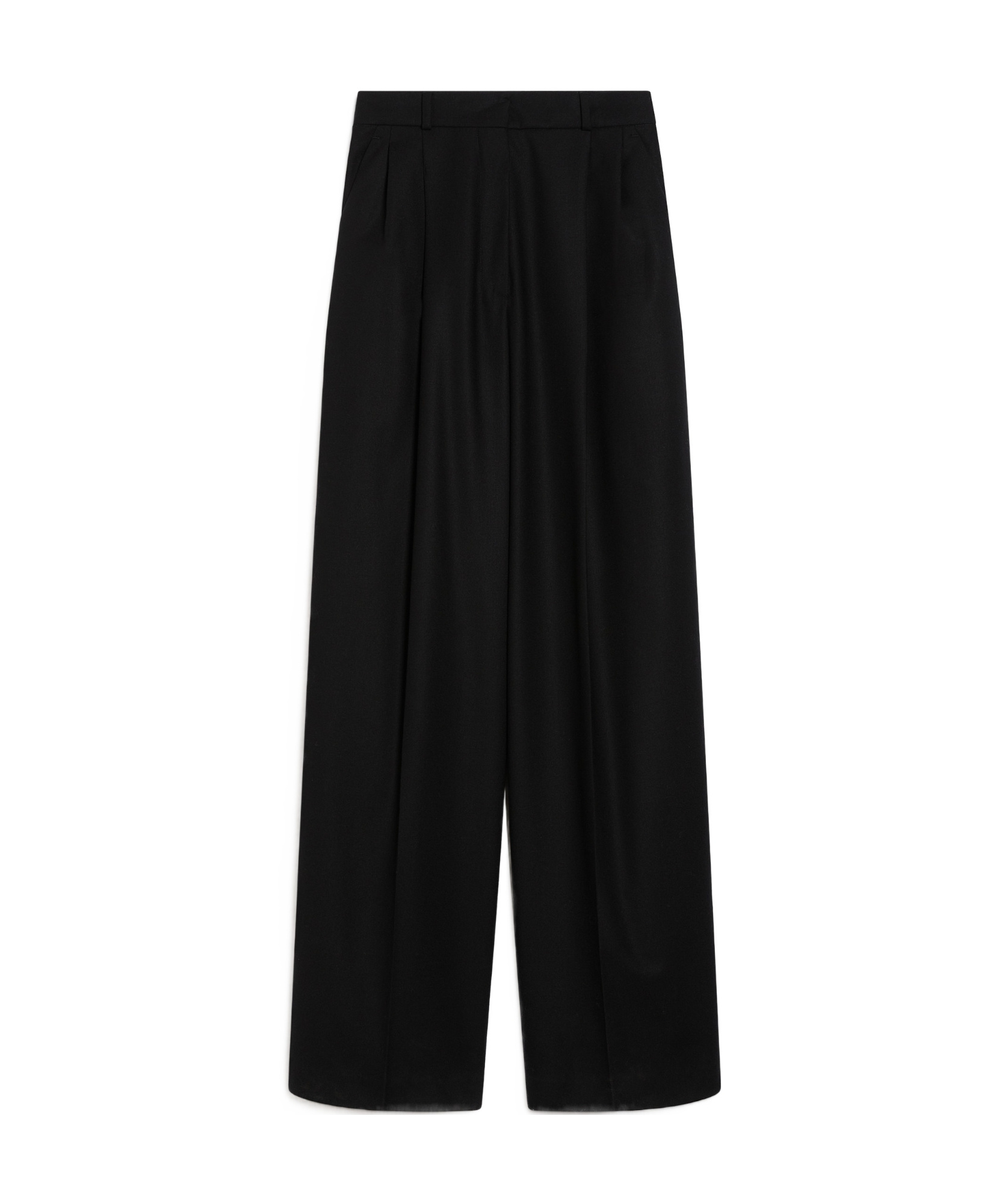 Sportmax Large Silhouette Elastic Wool Pants In Black