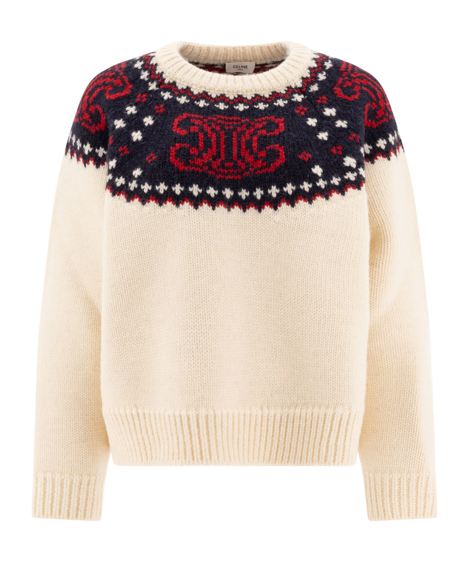 Celine Round-collar And Long-sleeved Sweater In Nude