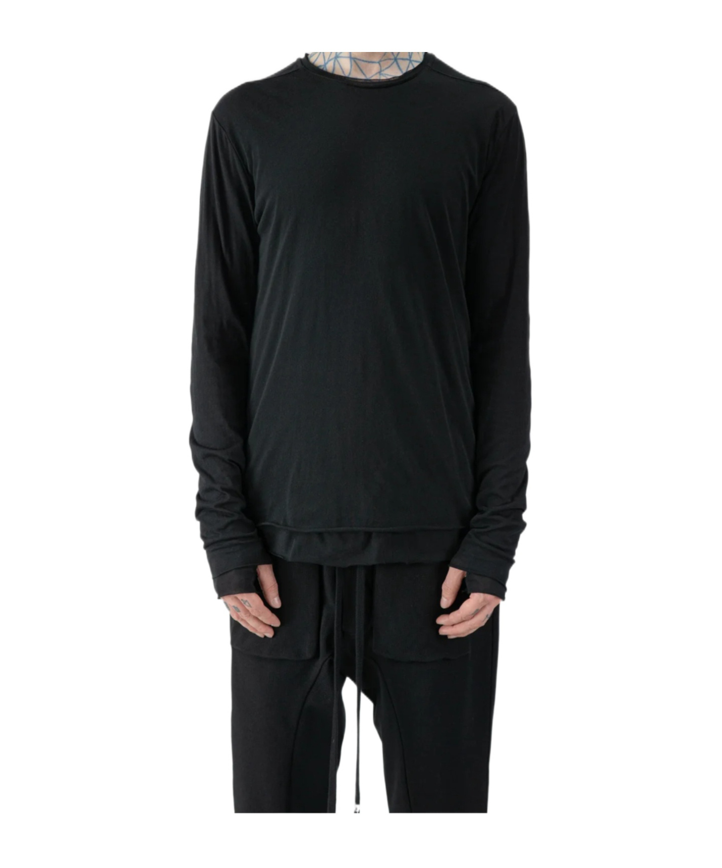 Thom Krom Layered Long-sleeve Sweater In Black