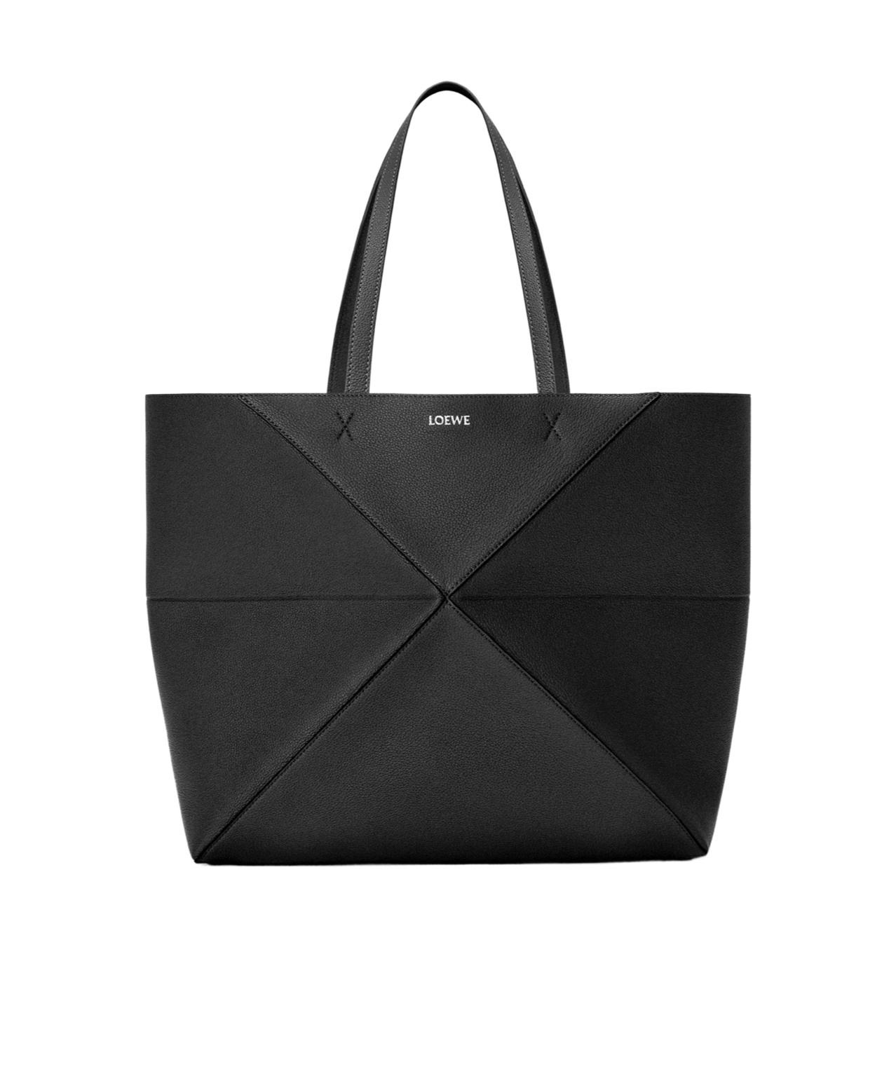 Loewe Large Puzzle Fold Tote Bag In Black