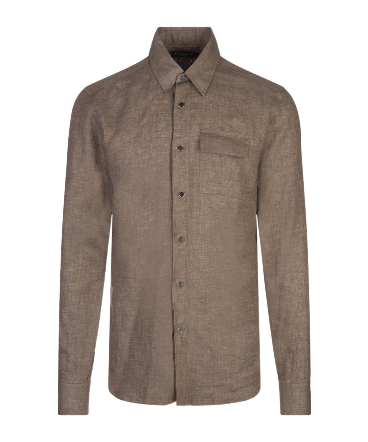 Kiton Long-sleeved Shirt In Brown