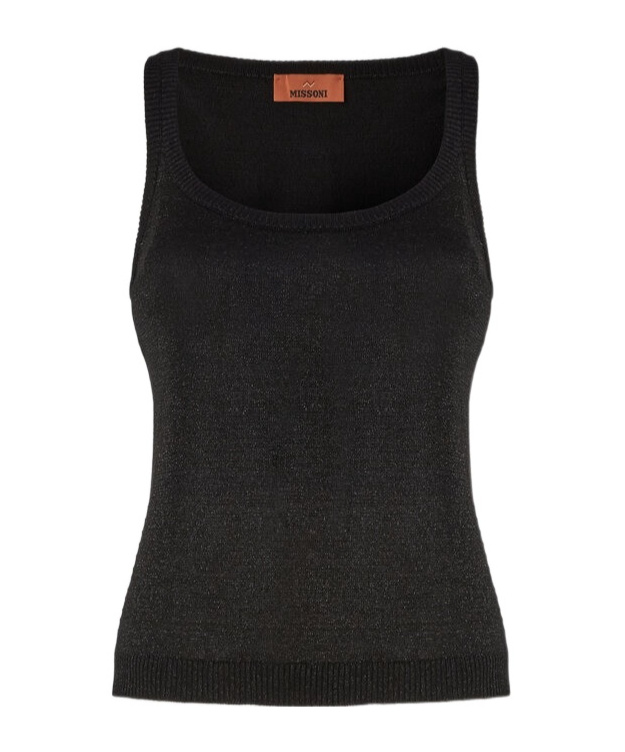 Shop Missoni Metallic-threading Scoop-neck Tank Top In Black