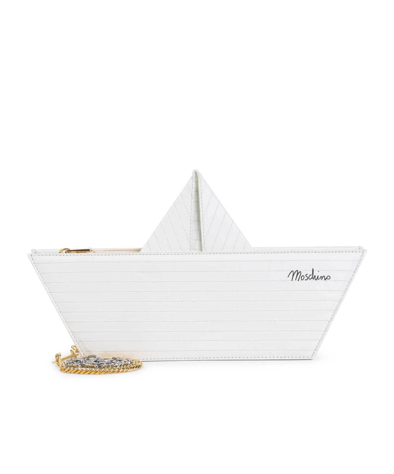 Moschino Boat-motif Clutch Bag In White