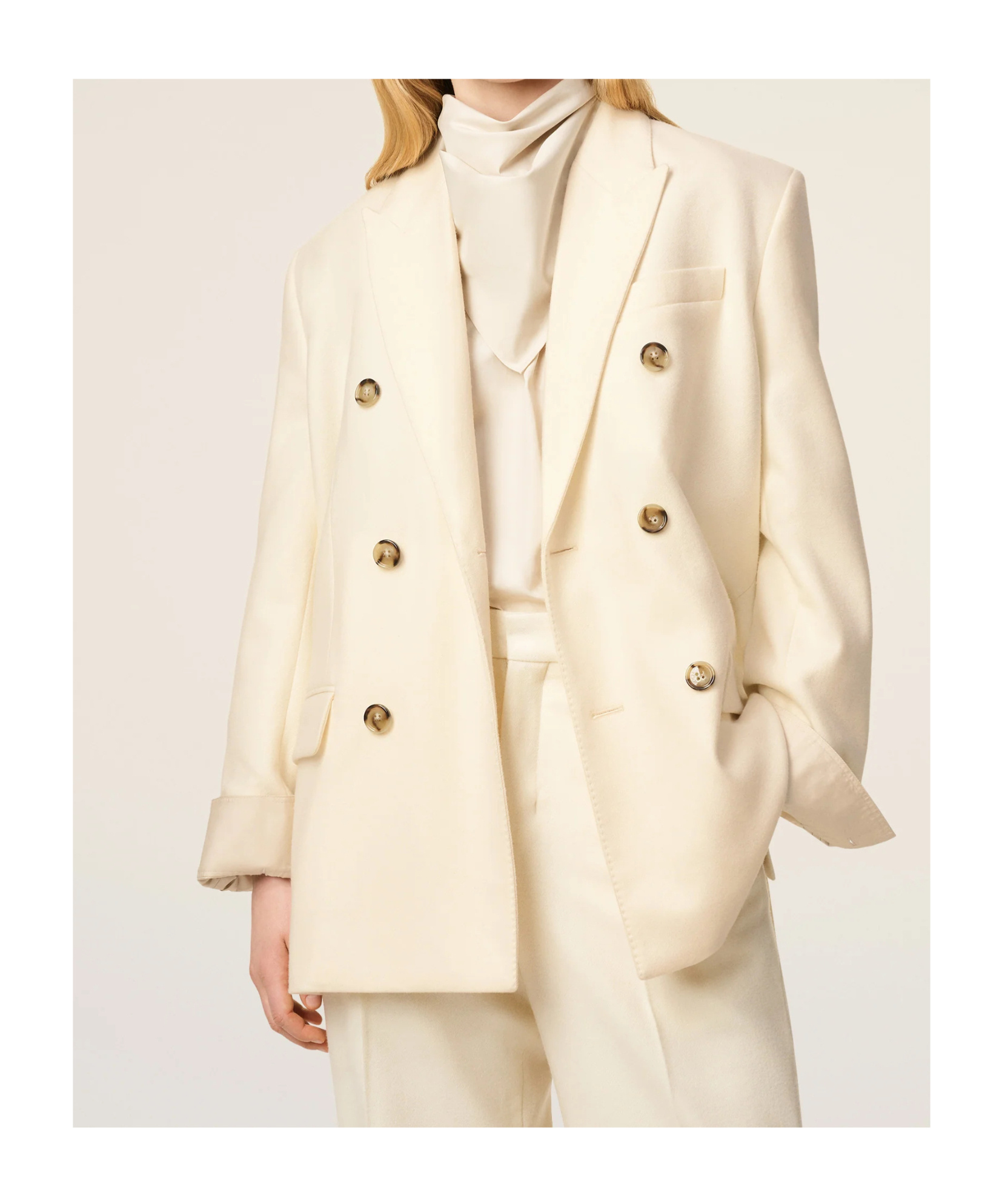 Ami Alexandre Mattiussi White Wool Loose Double Breasted Jacket White In Neutral