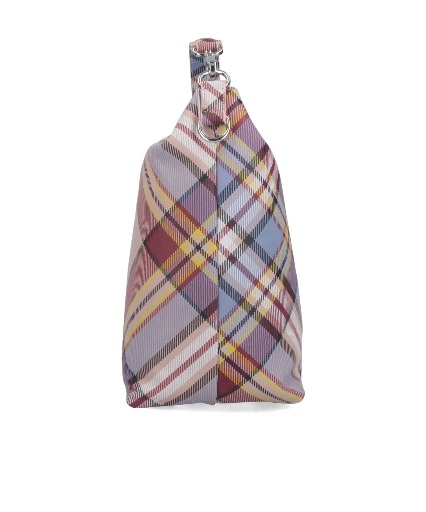Vivienne Westwood Logo Plaque Checked Bucket Bag In Nude