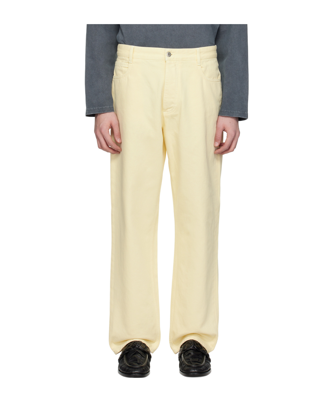 Bottega Veneta Yellow Wide-leg Jeans In Yellow